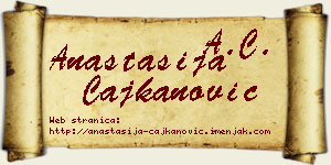 Anastasija Čajkanović vizit kartica